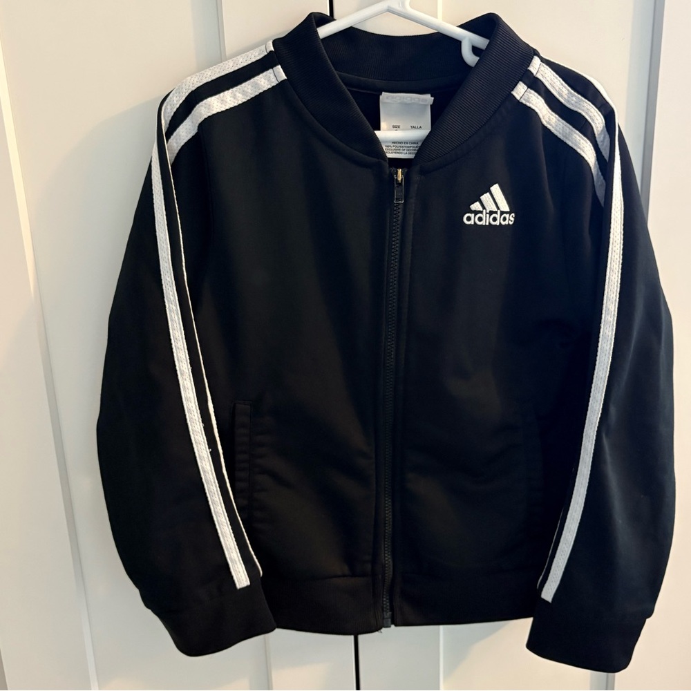 Adidas Black Track Jacket with White Accents